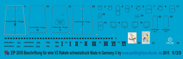 Peddinghaus-Decals 1:35 2935 markings for a german V2/A4 rocket black print