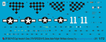 Peddinghaus-Decals 1/72  2962 P-47D Capt. Herschel H Green, 317th FG/325th FG, Gelone, Italien Frühjahr 1944