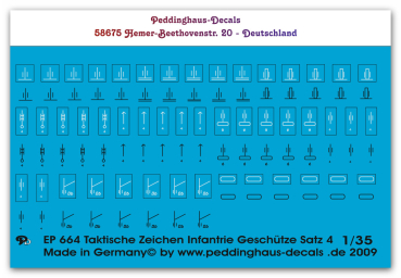 Peddinghaus-Decals 1:35  0664  tactical markings infantry guns units Set No 4