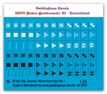 Peddinghaus-Decals 1:35  0667  tactical markings HQ units Set No 7