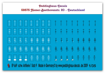 Peddinghaus-Decals 1:35  0669  tactical markings heavy guns units Set No 9
