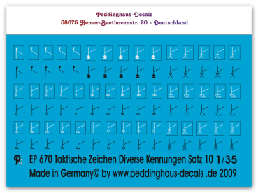 Peddinghaus-Decals 1:35  0670  tactical markings special units Set No 10
