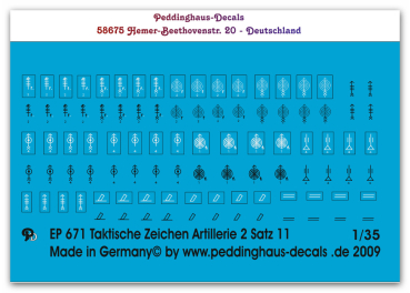 Peddinghaus-Decals 1:35  0671  tactical markings heavy guns units No 2 Set No 11