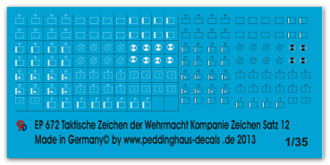 Peddinghaus-Decals 1:35  0672  tactical markings infantry platoon units Set No 12