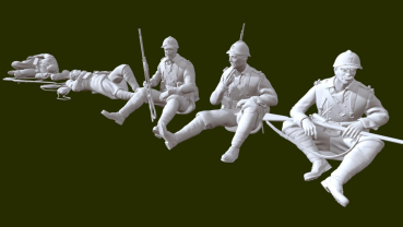 Peddinghaus 3D Druck 1/48 48152 5 Französische Soldaten bei der Rast