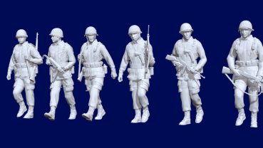Peddinghaus 3 D Druck 1/87 87F011 6 US Soldiers marching