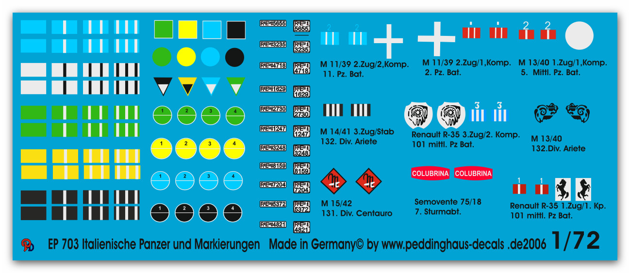 Peddinghaus Decals - Peddinghaus-Decals 1:72 0853 Deutsche Nummernschilder