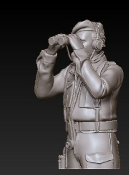 Peddinghaus 3 D Druck 1/16 16B003 Englische Panzercrew Soldat sieht durchs Fernglas