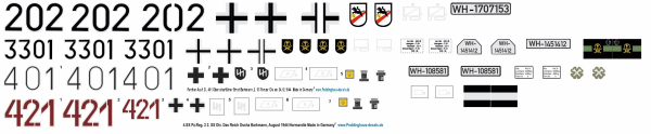 Peddinghaus Decals 1:72 4755 2 Sd. Kfz 251. 2 Panther und Horch Stabswagen