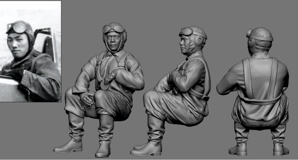 Peddinghaus 3 D Druck 1/32 32127 Japan Piloten Asse der Army  Shogo Takeuchi