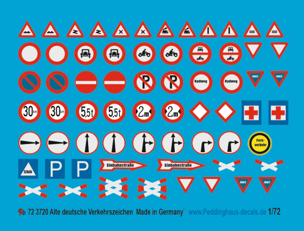 Peddinghaus-Decals 1:72 3720 Alte deutsche Verkehrszeichen