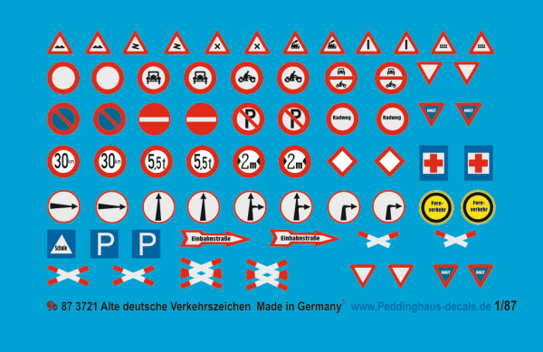 Peddinghaus-Decals 1/87 3721 Old german traffic signs