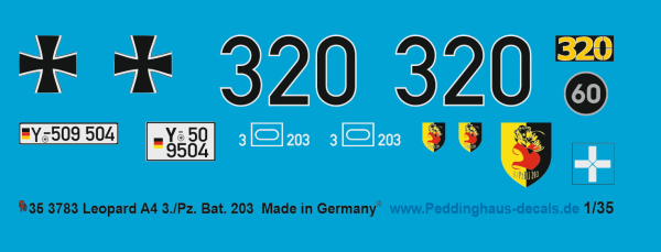 Peddinghaus-Decals 1:35 3783 Leopard A4 3./Pz. Bat 203