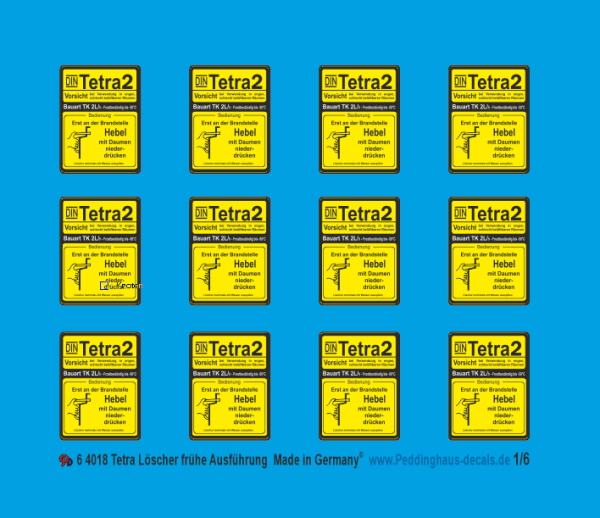 Peddinghaus-Decals 1:6 4018 Tetra Löscher frühe Ausführung