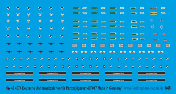 Peddinghaus-Decals 1:48 4074 Uniforminsignia for item No 48F017 tankhunter