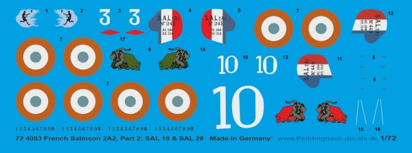 Peddinghaus-Decals 1:72 4083 French Salmson 2A2, Part 2: SAL 18 & SAL 28