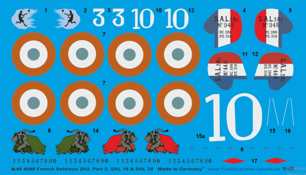 Peddinghaus-Decals 1/48 4088 French Salmson 2A2, Part 2: SAL 18 & SAL 28