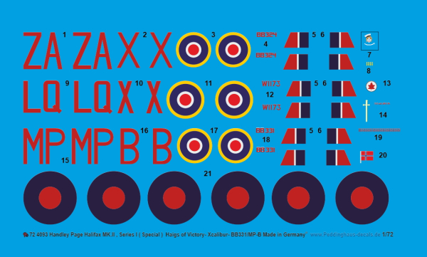 Peddinghaus-Decals 1/72 4093 Handley Page Halifax B. II, Series I (Special),
