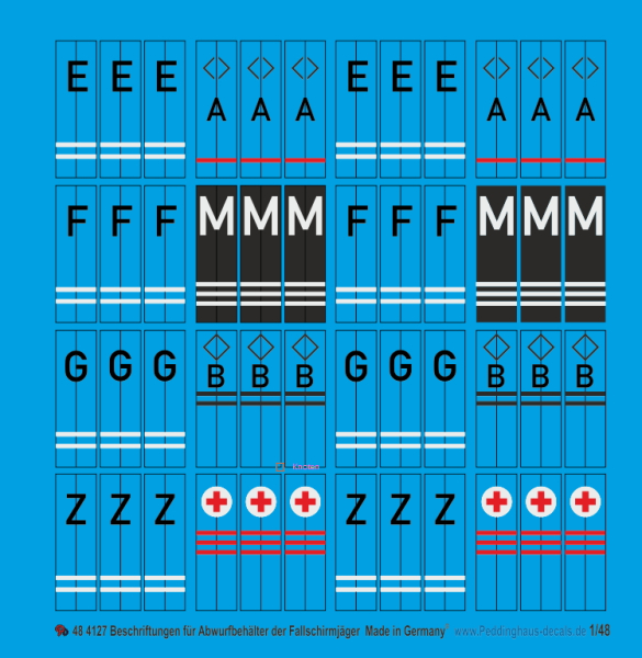 Peddinghaus-Decals 1/48 4127 Beschriftungen für Abwurfbehälter der Fallschirmjäger