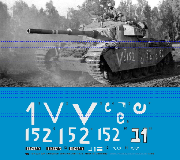 Peddinghaus-Decals 1:16 4221 IDF Centurion Shot Kal Alef 1973