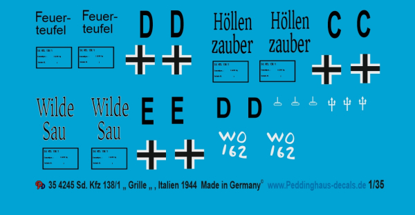 Peddinghaus-Decals 1/35 4249 Sd. Kfz 138/1 " Grille " Italy 1944