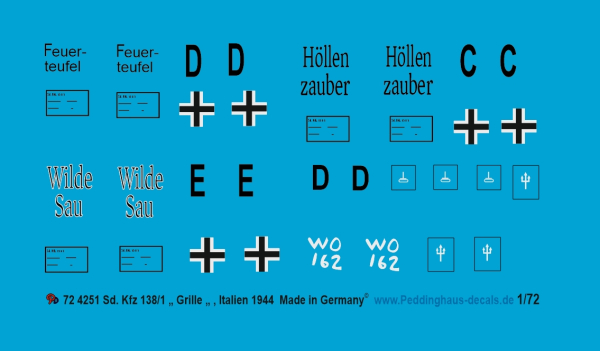 Peddinghaus-Decals 1/72 4251 Sd. Kfz 138/1 " Grille " Italien 1944