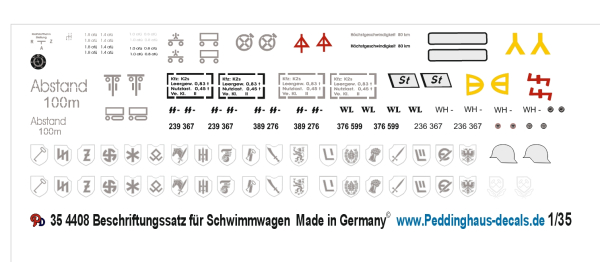 Peddinghaus-Decals 1/35 4408 Schwimmwagen markings