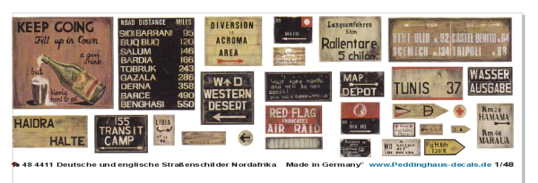 Peddinghaus-Decals 1/48 4411 german and english  roadsigns Afrika