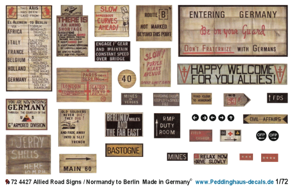 Peddinghaus-Decals 1/72 4427 Allied Road Signs / Normandy to Berlin