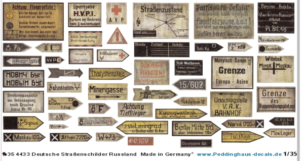 Peddinghaus-Decals 1/35 4433 german roadsigns russia