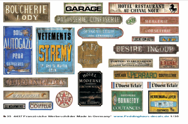 Peddinghaus-Decals 1/35 4437 French bussines signs