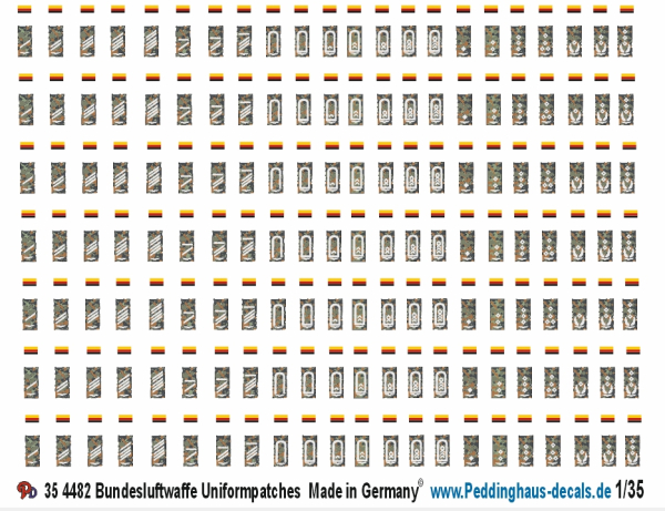 Peddinghaus-Decals 1/35 4482 Uniformpatches german modern airforce