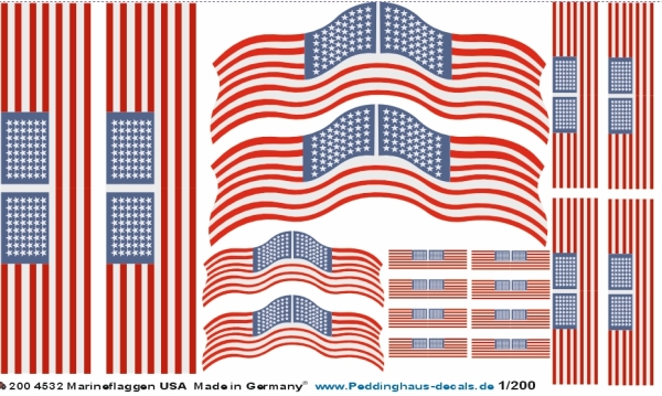 Peddinghaus-Decals 1/200 4532 US Navy flags