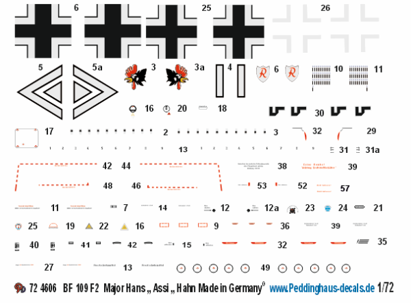 Peddinghaus-Decals 4606 1-72 BF 109 F2 Hans Hahn