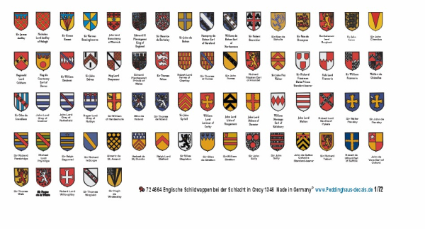 Peddinghaus Decals 1/72 4664 Englische Schildwappen  Crecy 1346