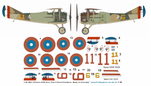 Peddinghaus Decals 1-48 US Aces 94th Aero  Part 2 Reed Chambers