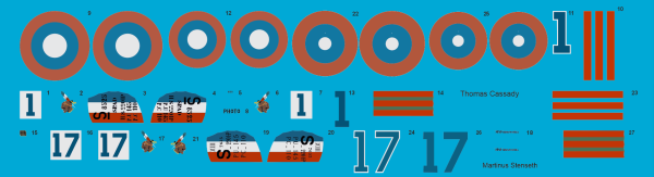 Peddinghaus Decals 1-72 4676 Spad S.XIII -  WWI US Aces 28th Aero: Thomas Cassady (S.8525) & Martinus Stenseth (S.7653)