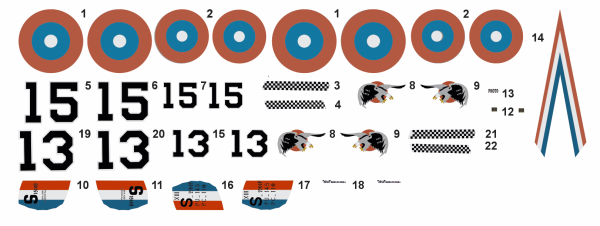 Peddinghaus Decals 1-48 4677 Spad S.XIII - WWI US Aces, 27th Aero Part 2: Harold Hartney & Jerry Vasconcells