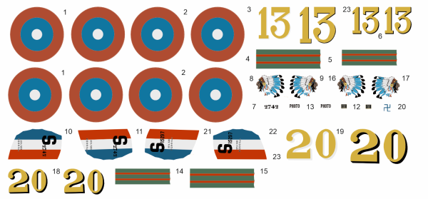Peddinghaus Decals 1-72 4698 S.XIII, US Aces of WWI - 103rd Aero, Part 1, Gorman Larner & Edgar Tobin