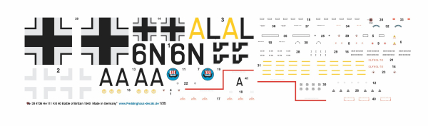 Peddinghaus-Decals 1-35 4736 He 111 KG 40 Battle of Britain 1940 ( für das Border Modell)