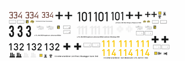Peddinghaus-Decals 1-48 4787 Dt Panzer Asse K. Knispel , J. Bölter, F., Brommann