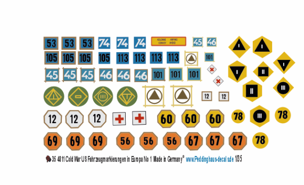 Peddinghaus-Decals 1-35 4811 Cold War US Fahrzeugmarkierungen in Europa No 1