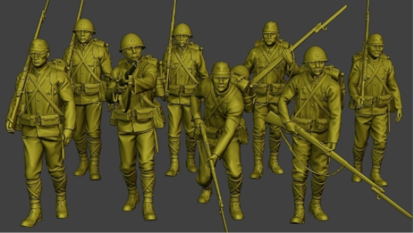 Peddinghaus 3 D Druck 1/72 72F054  8 Japanonese Soldiers standing