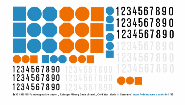 Peddinghaus-Decals 1-35 4829 US Fahrzeugmakierungen Reforger Übung Deutschland