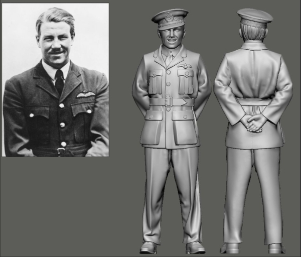 1/32 3 D Druck Piloten Asse der Welt 2. WK 32038 WWII Early Commenweath & Bob Aces Paterson Hughes