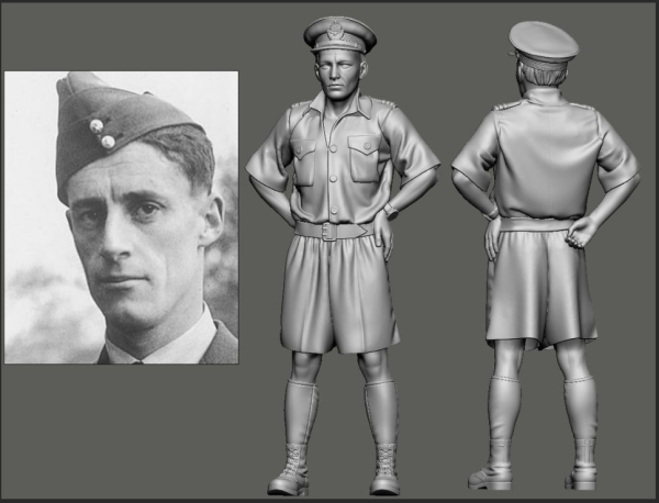 1/32 3 D Druck Piloten Asse der Welt 2. WK 32040 WWII Early Commenweath & Bob Aces Colin Gray