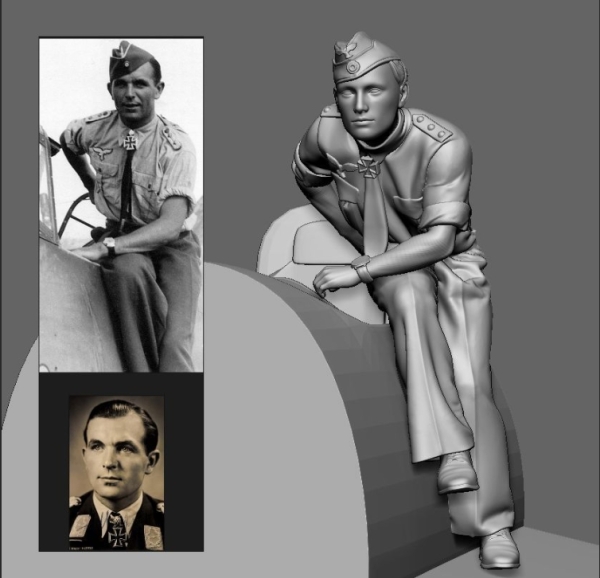 Peddinghaus 3 D Druck 1/32 32050 WWII Battle of Britain German Ace Herbert Ihlefeld