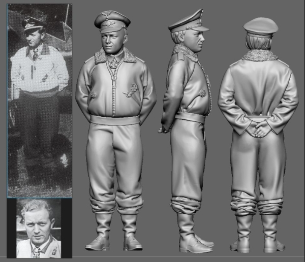 Peddinghaus 3 D Druck 1/32 32052 WWII Battle of Britain German Ace Walter Oesau