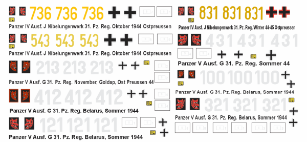 Peddinghaus-Decals 1/35 4837 Panzer IV J und Panther Panzer 5. Panzerdivision