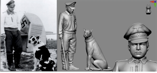 Peddinghaus 3 D Druck 1/32 32102 Dt Luftwaffe Aces Frankreich Hans Hahn und Hund Wumm